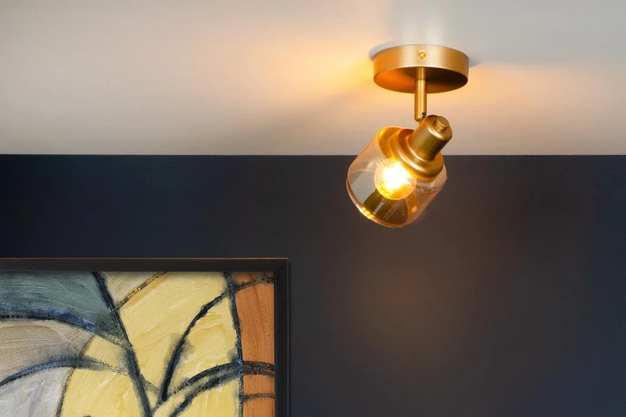 Lucide BJORN - Ceiling spotlight - 1xE14 - Matt Gold / Brass - ambiance 1